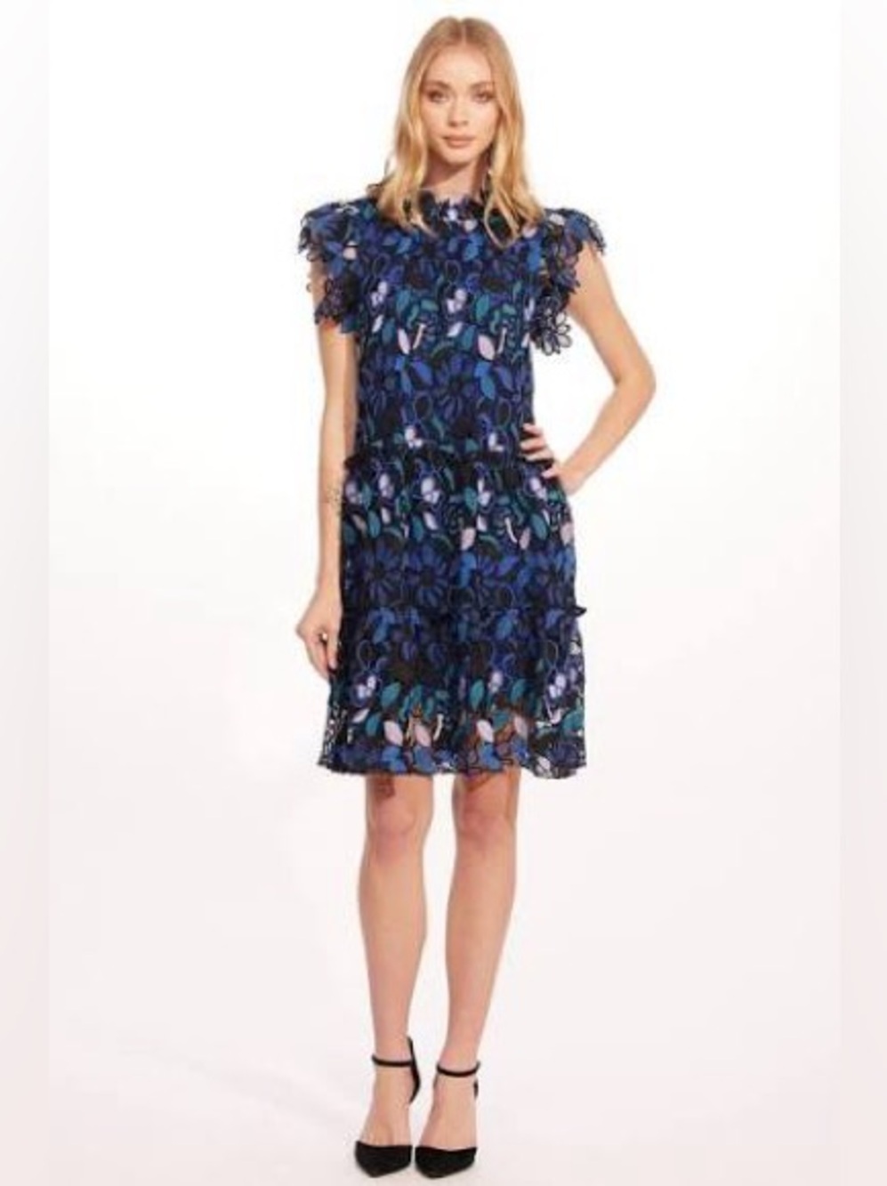 Eva Franco Ollie Lace Cocktail Dress in Bellrose Size 10